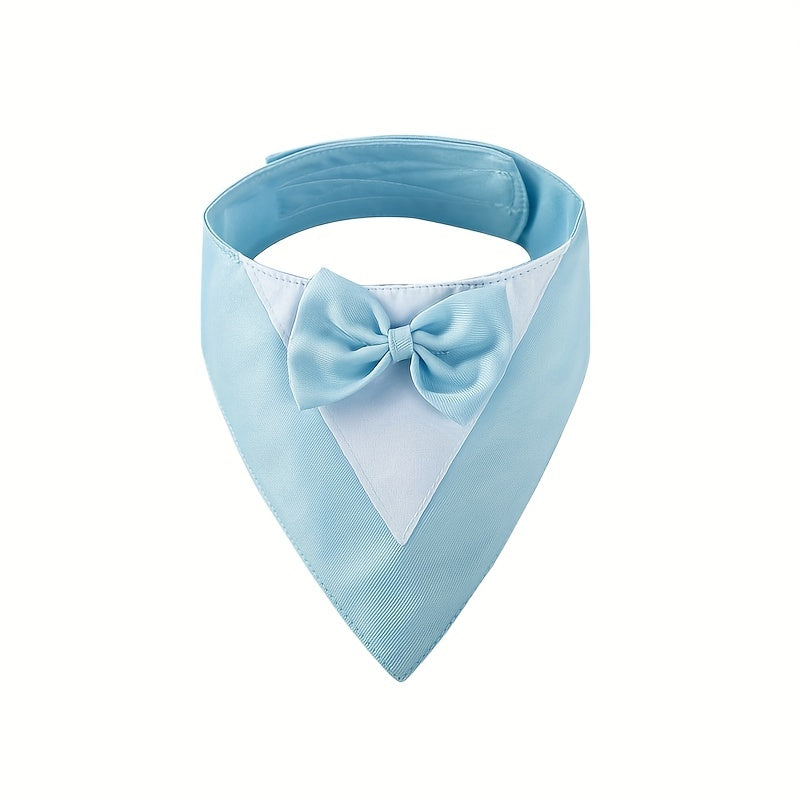1pc of Drool Bib, Pet Suit Triangle Scarf with Bow Tie, Pet Collar, Dog Clothing, Dog Wedding Outfit Accessories