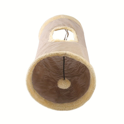2/3/4 Ways Plush Pet Collapsible Cat Tunnel Cat Play Tunnel Toys Durable Warm Plush Suede Hideaway Pet Crinkle Tunnel