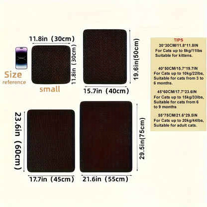 Pet Cat Litter Mat Double Layer Pet Mat Non-slip Sand Cat Pad Washable Bed Mat Clean Pad