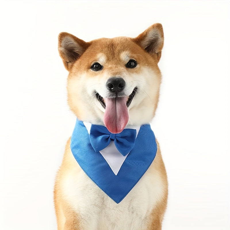 1pc of Drool Bib, Pet Suit Triangle Scarf with Bow Tie, Pet Collar, Dog Clothing, Dog Wedding Outfit Accessories