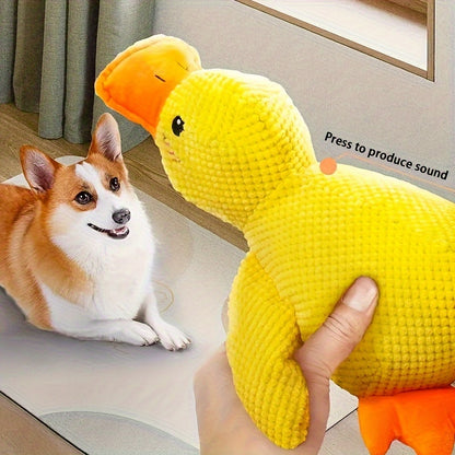 1pc Duck Design Pet Grinding Teeth Squeaky Plush Toy, Chewing Toy For Dog Interactive Supply