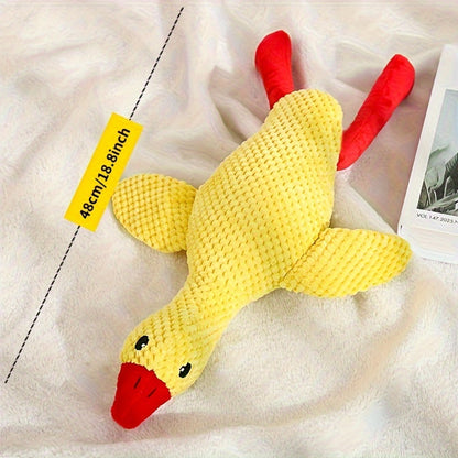 1pc Duck Design Pet Grinding Teeth Squeaky Plush Toy, Chewing Toy For Dog Interactive Supply