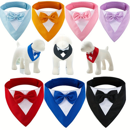 1pc of Drool Bib, Pet Suit Triangle Scarf with Bow Tie, Pet Collar, Dog Clothing, Dog Wedding Outfit Accessories