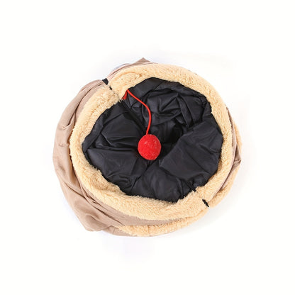 2/3/4 Ways Plush Pet Collapsible Cat Tunnel Cat Play Tunnel Toys Durable Warm Plush Suede Hideaway Pet Crinkle Tunnel
