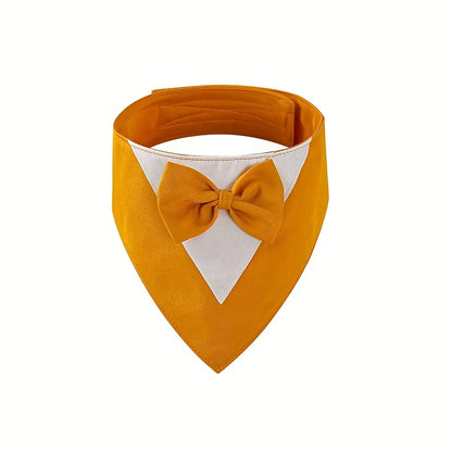 1pc of Drool Bib, Pet Suit Triangle Scarf with Bow Tie, Pet Collar, Dog Clothing, Dog Wedding Outfit Accessories