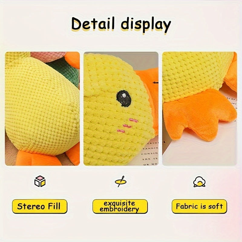 1pc Duck Design Pet Grinding Teeth Squeaky Plush Toy, Chewing Toy For Dog Interactive Supply